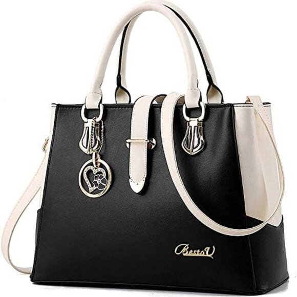 Women's Large Capacity Polyester Leather Tote Crossbody Shoulder Bag - Picture 1 of 6